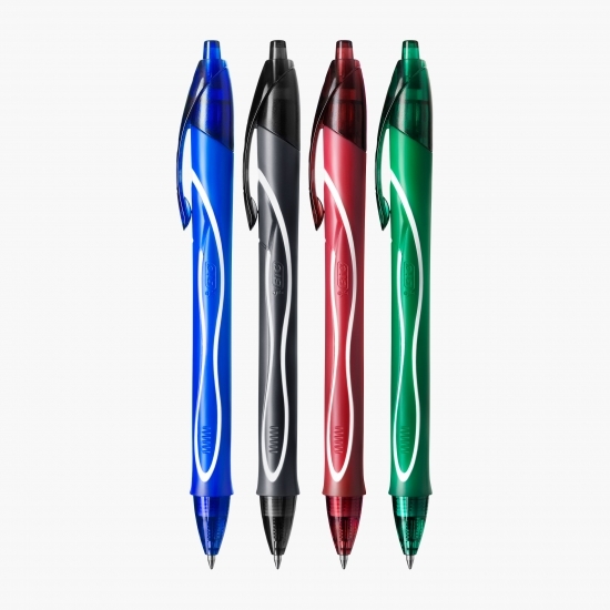 Set 4 pixuri cu gel Roller Gelocity Quick Dry (albastru, negru, roșu, verde)