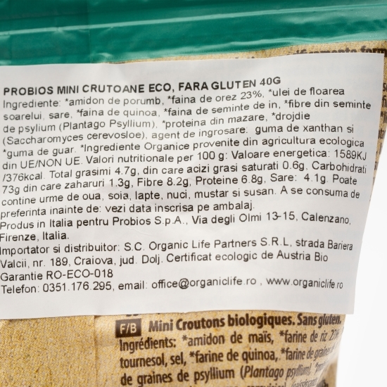 Mici crutoane eco, fără gluten 40g