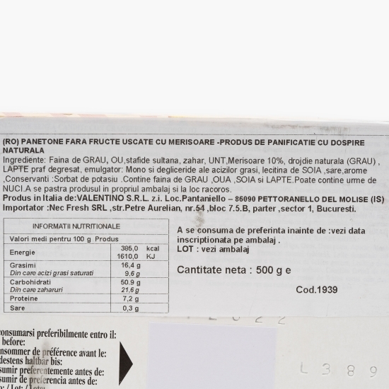 Panettone cu stafide și merișoare 500g