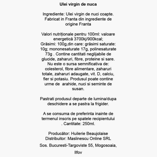 Măslinescu - Ulei virgin de nuci 250ml