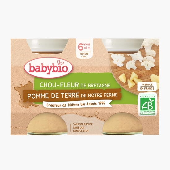 Piure eco de conopidă și cartofi, 6+ luni, 2x130g