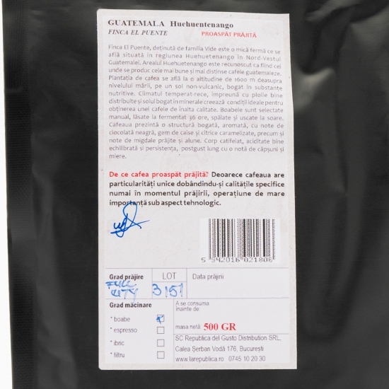 Cafea proaspăt prăjită Guatemala 500g