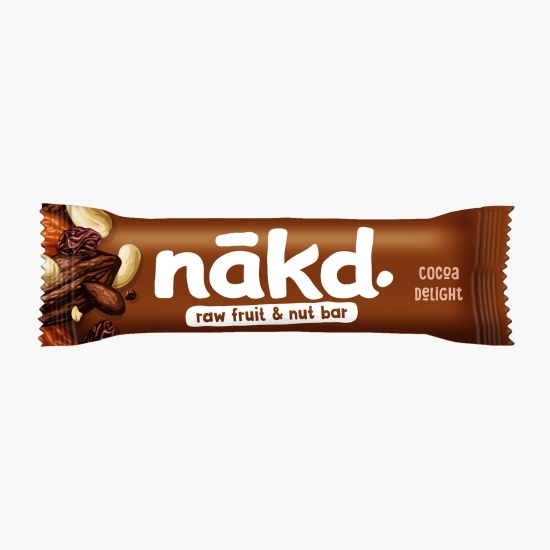 Baton raw-vegan cu cacao fără gluten, fără zahăr adăugat 35g