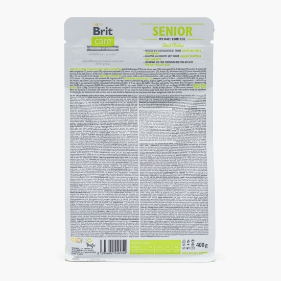 Hrană uscată pentru pisici senior, control greutate, cu pui, 400g