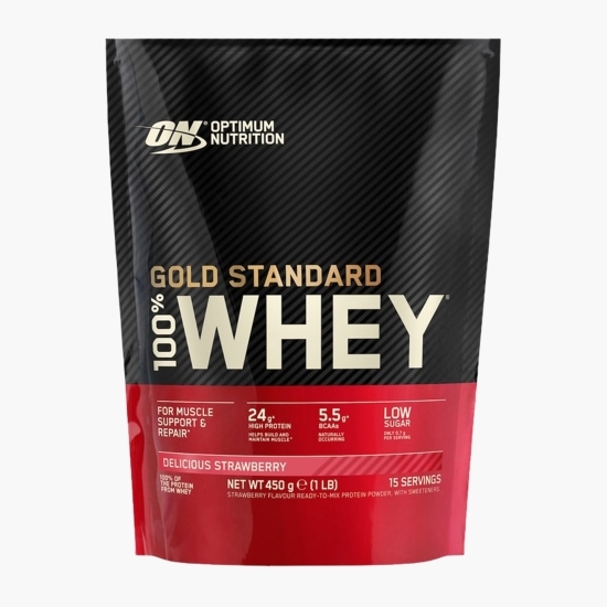 Proteine din zer 100% Whey Gold Standard, aromă căpșuni, 450g 