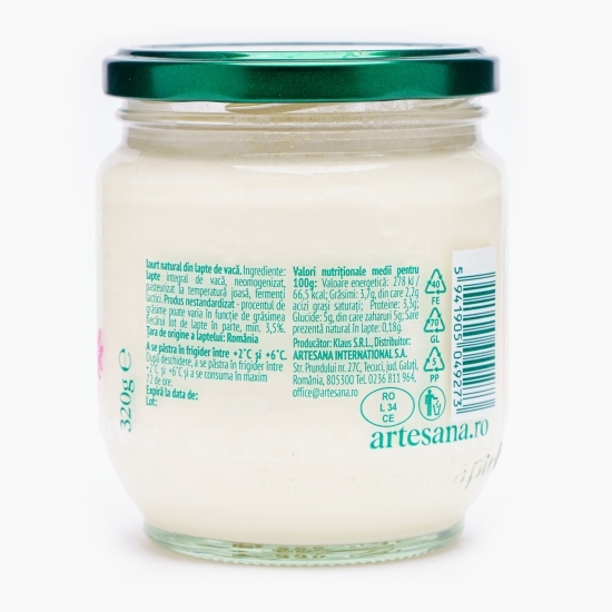 Iaurt natural din lapte de vacă 320g