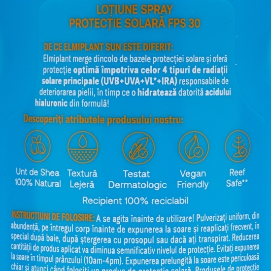 Spray cu protecție solară Sun, SPF 30, 200ml