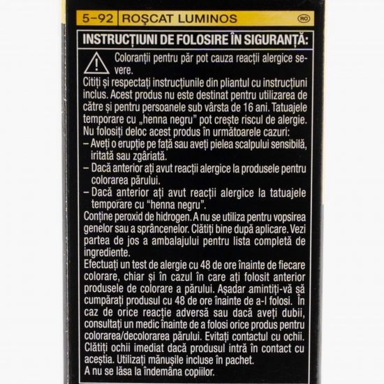Vopsea de păr permanentă fără amoniac Oleo Intense, 5-92 roșcat luminos, 115ml