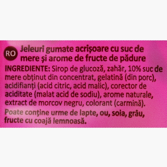Jeleuri gumate acrișoare cu aromă de fructe de pădure 30g