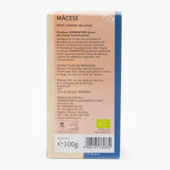 Ceai de măceșe eco „15 ani de bucurie” 100g