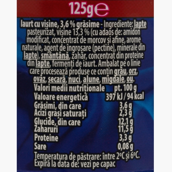 Iaurt Cremosso cu aromă de vișine 125g