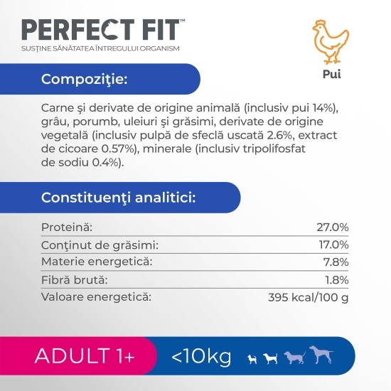 Hrană uscată pentru câini adulți de talie mică, 1.4kg, cu pui
