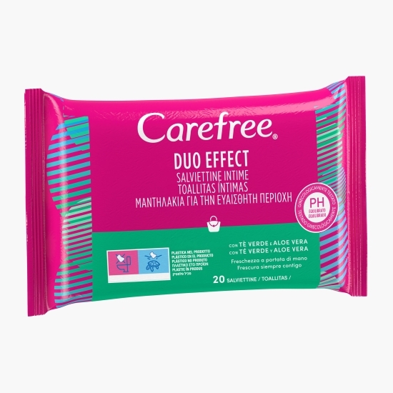 Şerveţele intime Duo Effect cu ceai verde şi aloe 20 buc
