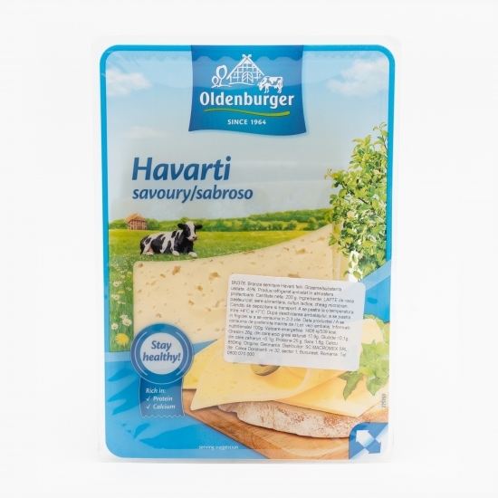 Brânză Havarti felii, 45% grăsime 200g