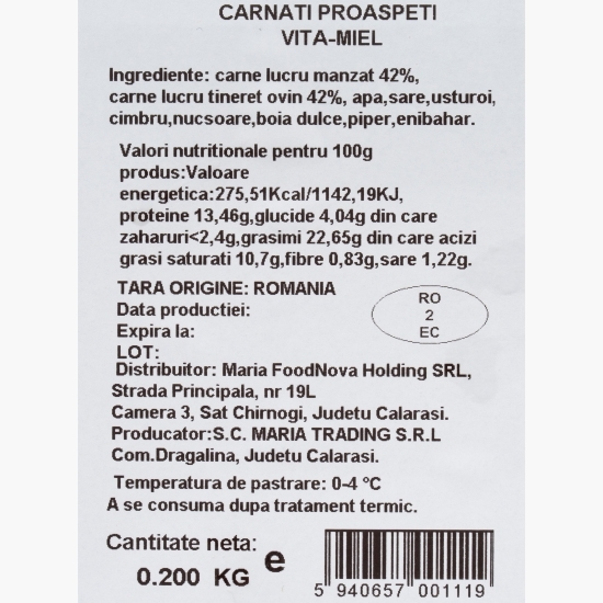 Cârnați proaspeți vită-miel 200g