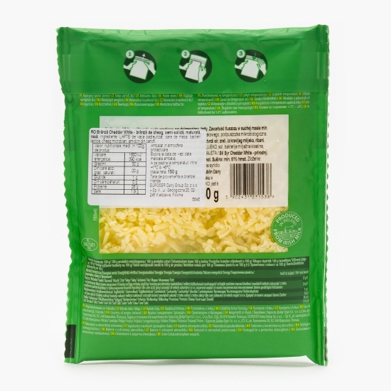 Brânză Irish Cheddar White (alb), rasă 150g