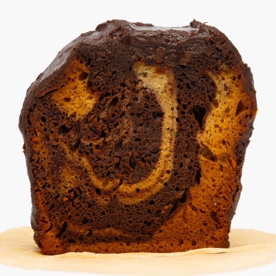 Chec vegan marmorat, cu glazură de ciocolată 100g