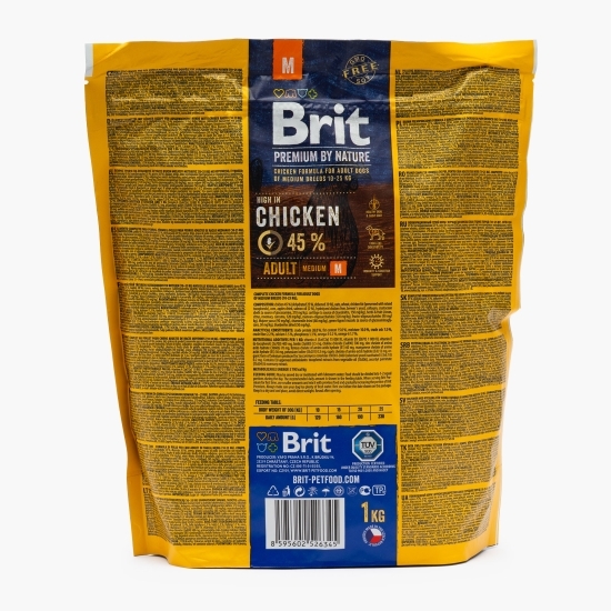 Hrană uscată premium pentru câini adult medium M (10-25kg), cu pui, 1kg