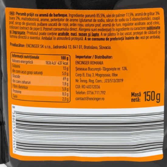 Porumb cu aromă de BBQ 150g
