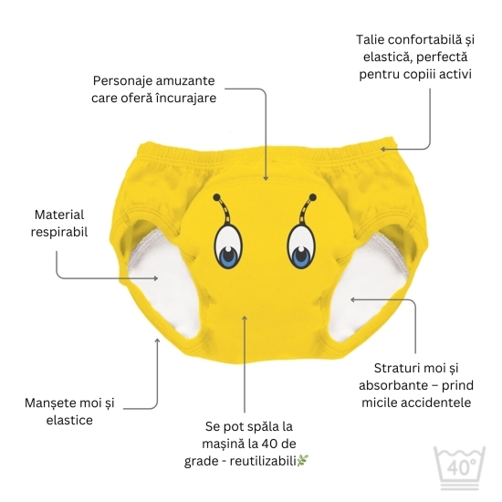 Set chiloței pentru antrenament la oliță Bumble Bee, 3-4 ani, 3 buc 