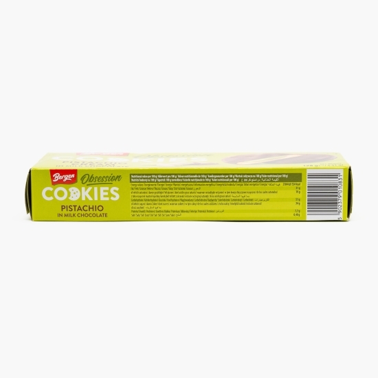Biscuiți cookies cu ciocolată cu lapte și cremă de fistic 128g