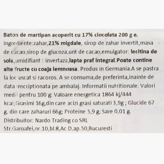 Baton de marțipan învelit în ciocolată 200g
