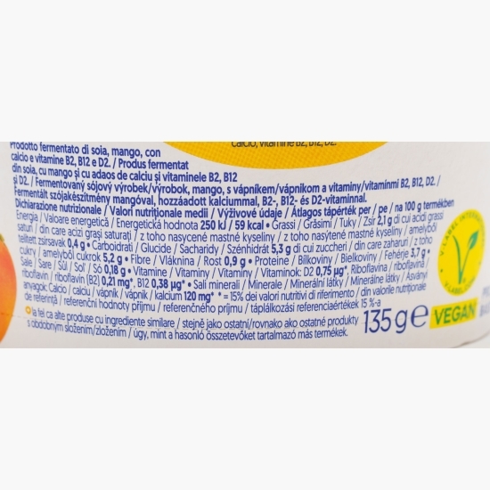 Produs fermentat din soia cu mango, fără zahăr adăugat, 135g
