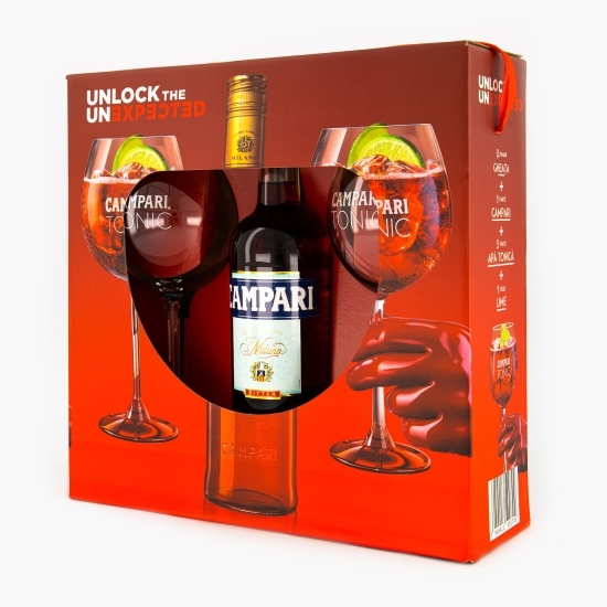 Pachet promoțional aperitiv Bitter 25% alc. 0.7l + 2 pahare