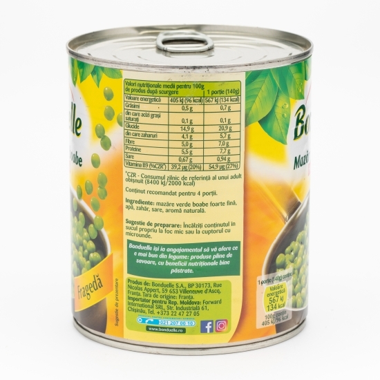 Mazăre verde boabe foarte fină 800g