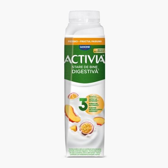 Iaurt de băut cu piersici și fructul pasiunii 320g