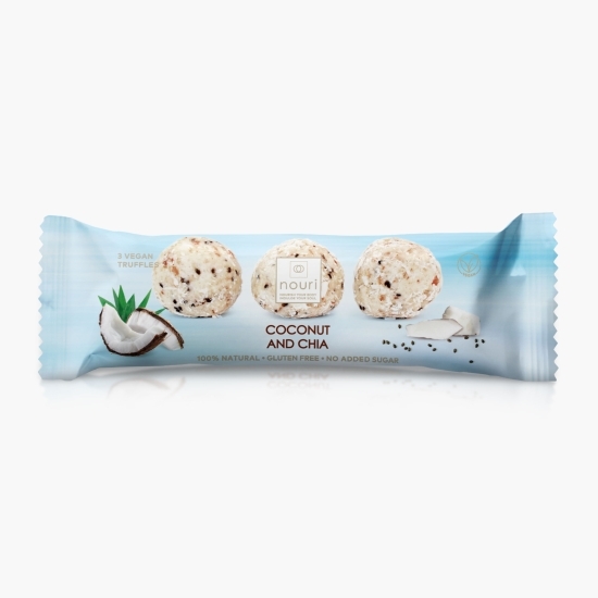 Trufe vegane cu cocos și chia, fără zahăr adăugat 30g
