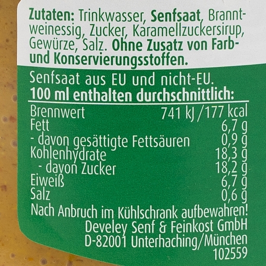 Muștar dulce-picant Munchner 250ml 