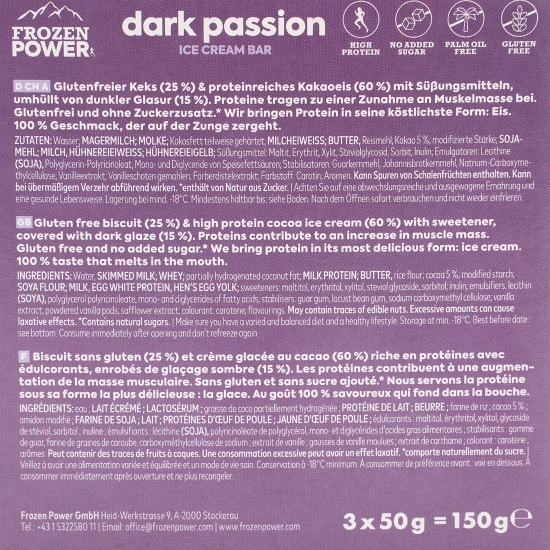 Baton de înghețată proteic cu ciocolată 3x50g