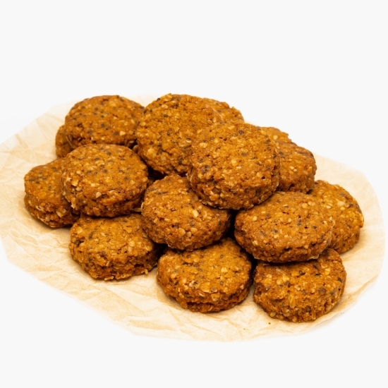 Fursecuri vegane din ovăz, cu aromă de lămâie, chia și ghimbir, fără gluten 200g