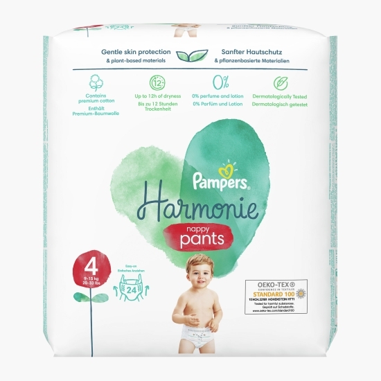 Scutece chiloțel Pants Harmonie mărimea 4, 9-15kg, 24 buc