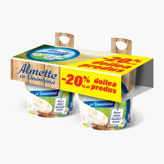 Pachet cremă de brânză proaspătă cu smântână 2x150g (1+1-20%)  