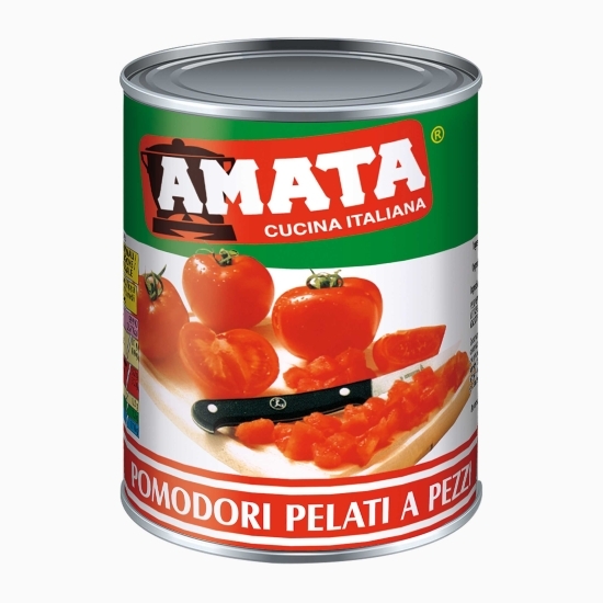 Roșii decojite, cuburi 800g