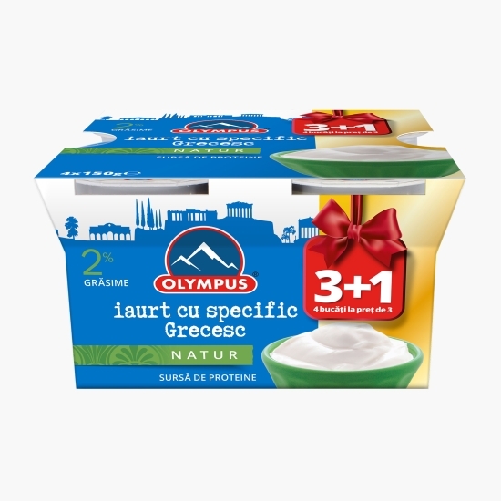 Pachet iaurt grecesc 2% grăsime 4x150g (3+1)