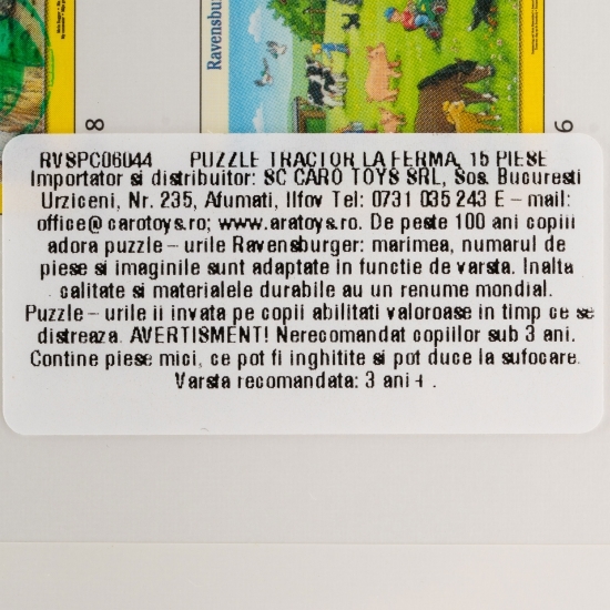 Puzzle-Tractor la fermă 15 piese 3+ ani