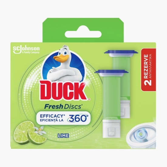 Rezervă gel pentru vasul toaletei Fresh Discs lime, 2 rezerve