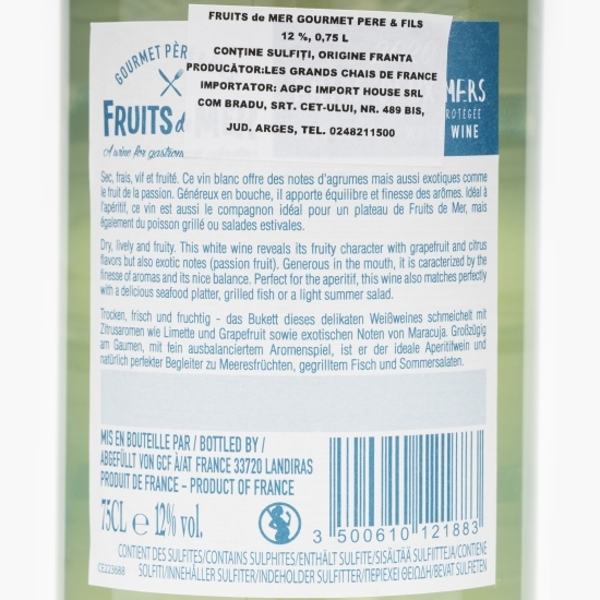 Vin alb sec Fruits de mer, 12%, 750ml