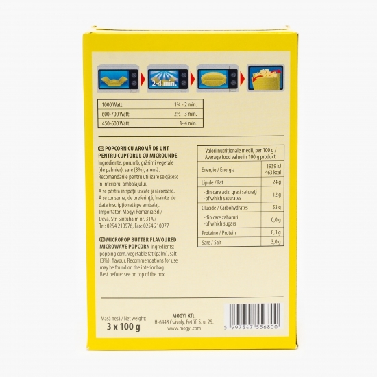 Popcorn cu aromă de unt Micropop 3x100g