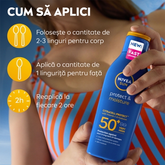 Loțiune protecție solară Protect & Moisture, SPF 50+, 400ml