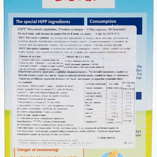 Biscuitul copilului, eco, +6 luni, 150g