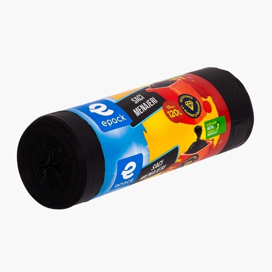 Saci menajeri LDPE negru 120l 10 buc