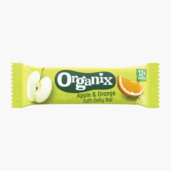 Batoane ecologice din ovăz integral cu mere și portocale, 6x23g, 12+ luni