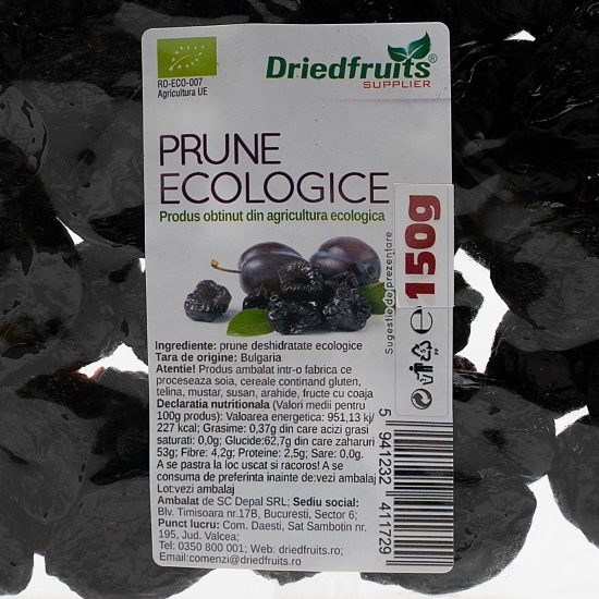 Prune ecologice fără sâmburi 150g