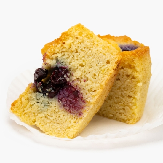 Brioșă keto cu lămâie și afine, fără lactoză 70g