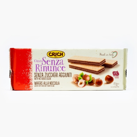 Napolitane cu cremă de alune, fără zahăr adăugat 175g
