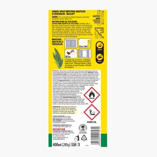 Spray împotriva muștelor și tânțarilor, eucalipt 400ml